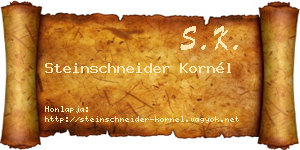 Steinschneider Kornél névjegykártya